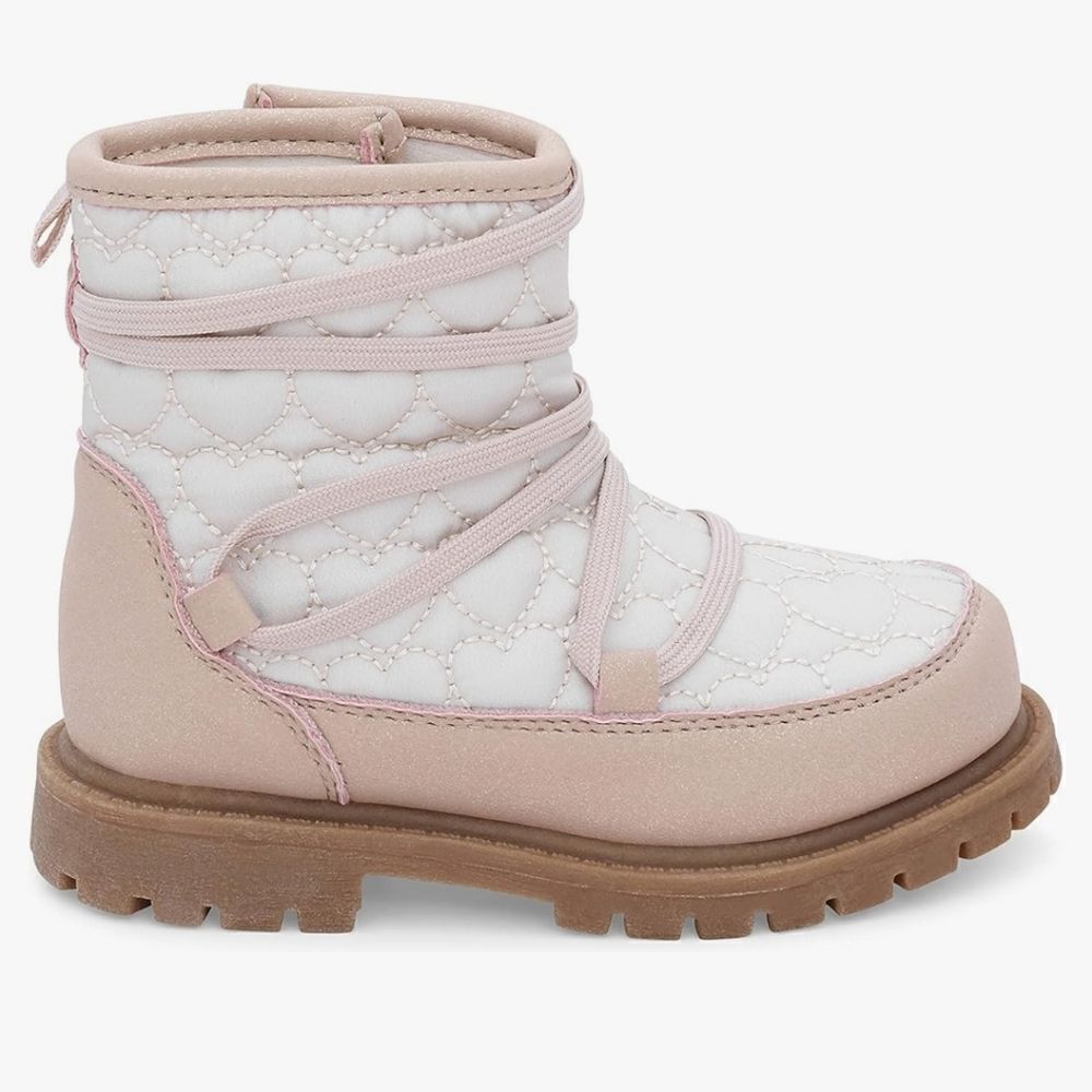 Carter's toddler Child Ribbed Tayla ivory and Pink Fashion Boot size 12 - Picture 10 of 10